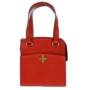 Celine Red Leather Tote Handbag
